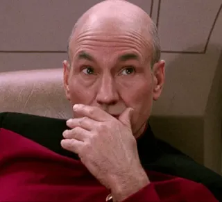 😳 Jean-Luc Picard Star Trek star trek, picard, facepalm, surprise, reaction telegram sticker