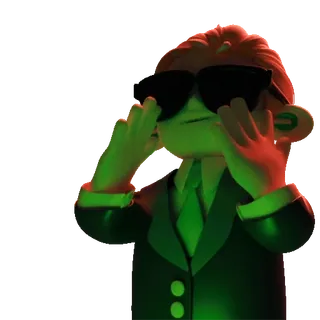 😉 personaje, dedos del medio, traje, gafas de sol telegram sticker
