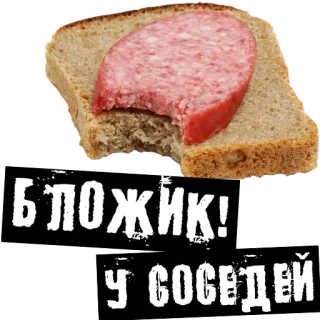 🍕 БЛОЖИК! У СОСЕДЕЙ cibo, panino, salsiccia, pane, russo whatsapp sticker