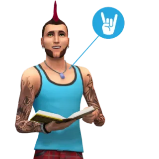 🤘 punk, sims, tattoo, person, man telegram sticker