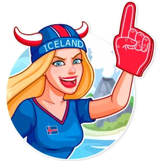 🇦🇽 ICELAND Islandia, bandera, mujer, fan, deportes, país, islandés whatsapp sticker