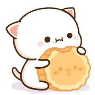 🧇 kawaii, cute, kitten, peach cat, cookie, cartoon, sticker whatsapp sticker