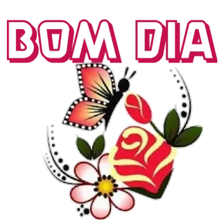 🙏 BOM DIA Guten Morgen, Schmetterling, Blume, Rose, Gruß, Blumen, Dekorativ whatsapp sticker