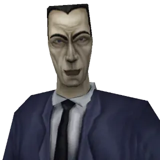 😀 G-Man Half-Life gra wideo, postać, strój, tajemniczy, Half-Life telegram sticker