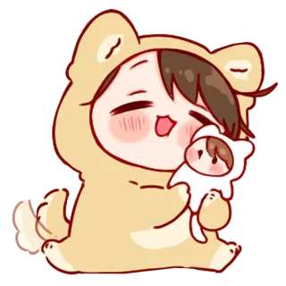 💞 lindo, chibi, perro, disfraz, dibujos animados whatsapp sticker