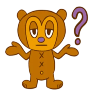 🤔 Bär, Frage, unsicher, Cartoon, Aufkleber, braun, Tier whatsapp sticker