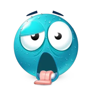 🥵 emoji, exhausted, expression, tired, sweaty telegram sticker
