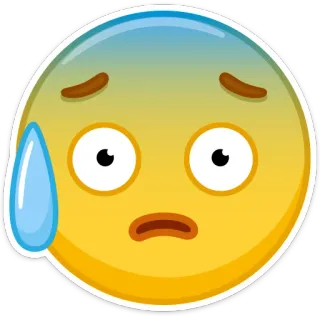 😰 Emoji, Zweet, Angstig, Gezicht, Geel telegram sticker