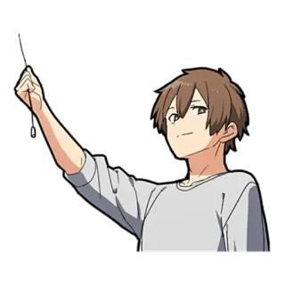 💡 Аниме, Парень, Персонаж, Рука, Мультфильм, Жест telegram sticker
