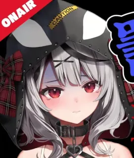 🎣 ON AIR CAUTION anime, character, cute, vtuber, digital art, anime girl telegram sticker