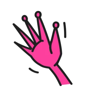 👋 외계인 손, 분홍색, 일러스트, 만화 telegram sticker