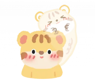 🐯 虎, かわいい, 動物, カワイイ, ちび, 漫画, ステッカー, 愛らしい whatsapp sticker