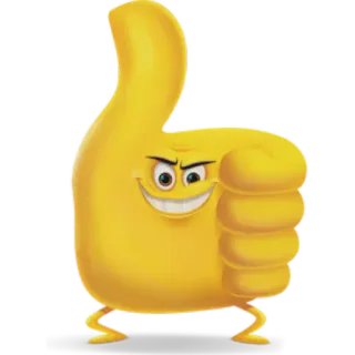 👍 палец вверх, одобрение, лайк, мультфильм, эмодзи, согласие telegram sticker