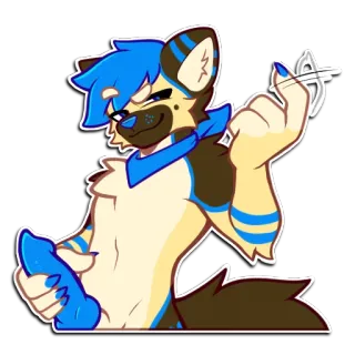 😏 Furry, Anthro, Animal, Desenho animado, Cachorro, Personagem, Fofo telegram sticker
