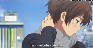 ☺️ I want to be by your side. Anime, Romance, Amour, Garçon, Écharpe telegram sticker