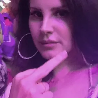 🍒 Lana Del Rey singer, musician, middle finger, celebrity, offensive telegram sticker