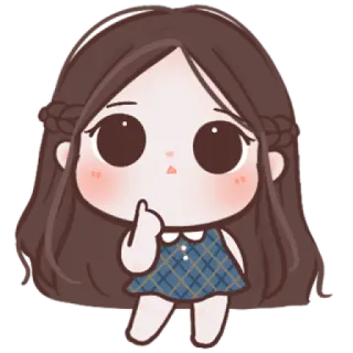🧸 Cartoon, Fille, Doigt d'honneur, Offensant, Mignon, Anime telegram sticker