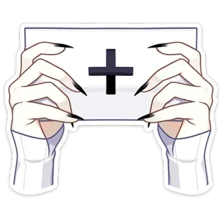 ➕ 십자가, 손, 검은 손톱, 카드, 어둠, 오컬트, 고딕 telegram sticker