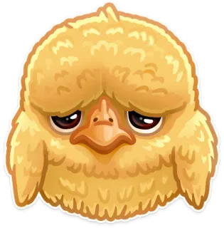 🐤 병아리, 슬픈, 이모티콘, 새, 노란색 telegram sticker