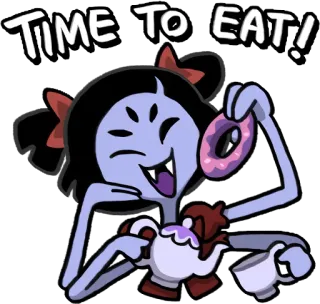 🤤 Muffet Undertale TIME TO EAT! muffet, araignée, donut, manger, undertale, mignon telegram sticker