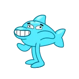 🕺 dibujo animado, delfín, animal, criatura, gracioso, tonto, mono whatsapp sticker