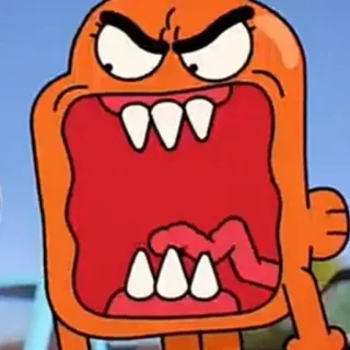 🤬 Darwin Watterson The Amazing World of Gumball Kartun, Marah, Berteriak, Oranye, Ikan telegram sticker