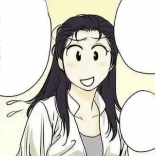 🍙 femme, dessin animé, illustration, féminin, souriant, joyeux telegram sticker