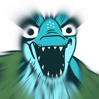 🤬 Dessin animé, Monstre, En colère, Effrayant, Créature, Illustration, Meme whatsapp sticker