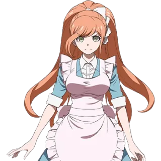 🌟 Sonia Nevermind Danganronpa アニメ, キャラクター, ダンガンロンパ, ソニア・ネヴァーマインド, メイド, オレンジ髪 whatsapp sticker