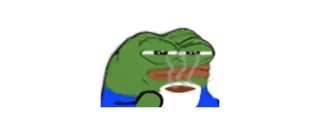 😐 Pepe the Frog Meme, Pepe, Sapo, Café, Bebendo telegram sticker
