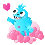 ❤️ monster, cartoon, cute, fun, blue, pink whatsapp sticker