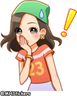 🙊 @MHStickers Desenho animado, Garota, Anime, Exclamação, Adesivo telegram sticker