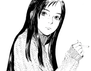 😐 Аниме, Манга, Сигарета, Женщина, Курение, Искусство telegram sticker