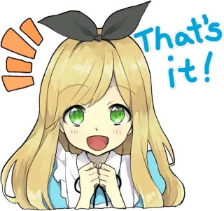 😄 That's it! Anime, Mädchen, Süß, Fröhlich, Funkeln telegram sticker