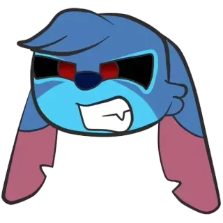 😰 Cartone animato, Arrabbiato, Blu, Personaggio, Animazione, Coniglio telegram sticker
