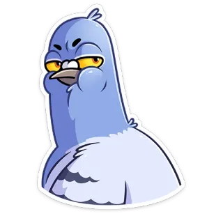 😑 burung, merpati, marah, kartun telegram sticker