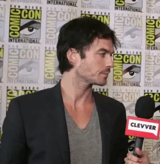 ✨ CLEVVER interview, man, celebrity, media, entertainment, microphone telegram sticker