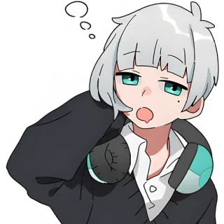 🥱 Anime, Fones de ouvido, Desenho animado, Personagem, Arte digital telegram sticker