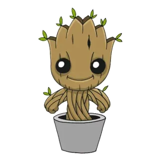 🌿 Groot Guardians of the Galaxy Groot, Pohon, Tanaman, Guardians of the Galaxy, Marvel, Karakter telegram sticker
