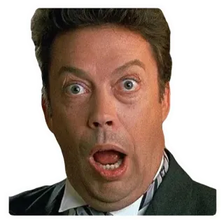 😮 Tim Curry tim curry, ator, retrato, rosto, chocado, surpresa whatsapp sticker
