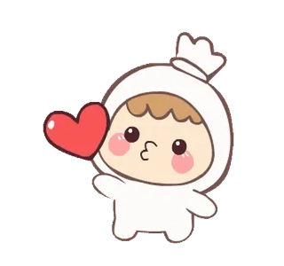 ⭐ süß, kawaii, herz, cartoon, sticker whatsapp sticker