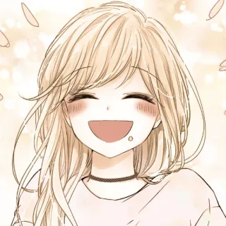 🦊 Anime, Manga, Meisje, Blij, Glimlach, Cartoon, Schattig telegram sticker