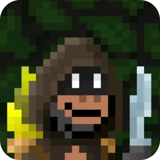 🗡 Pixel art, Coltello, Figura incappucciata, Arma, Stealth, Guerriero, Assassino telegram sticker