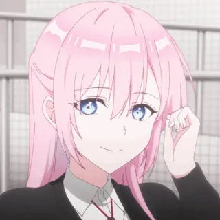 🍬 anime, gadis, rambut merah muda, imut, perempuan, kartun telegram sticker