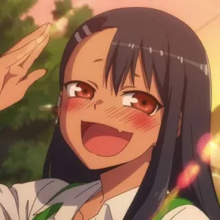 🖐 Nagatoro Don't Toy with Me, Miss Nagatoro anime, manga, nagatoro, character, greeting, fanart, schoolgirl telegram sticker