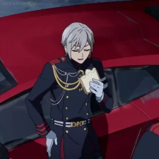 ⛓ anime, military uniform, sandwich, male, car telegram sticker