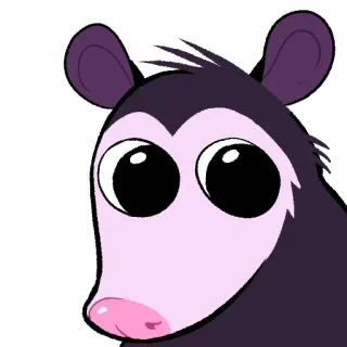 👁 opossum, animal, marsupial, cute, cartoon whatsapp sticker