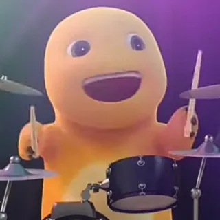 🦕 cartoon, drummer, music, character, drums telegram sticker