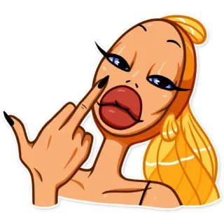🖕 dedo do meio, rude, ofensivo, mulher, desenho animado telegram sticker