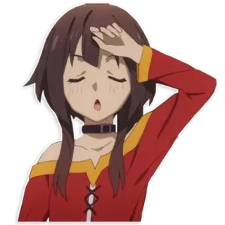 😪 Megumin Konosuba Anime, Konosuba, Megumin, cansado/a, agotado/a, Facepalm whatsapp sticker